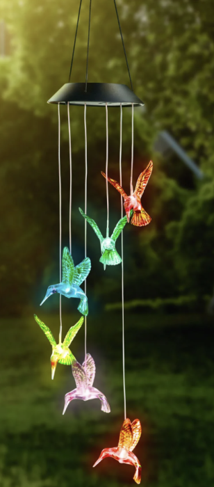 Set 2 X Clopotei De Vant Cu Incarcare Solara , Fluturi , Colibri , Inimi