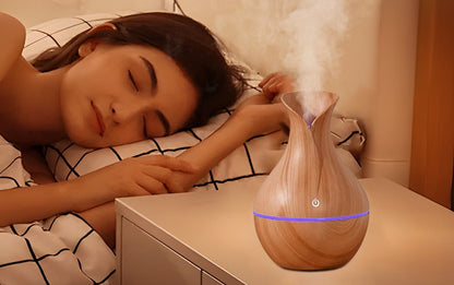 Pachet 1 + 1 Difuzor Aromaterapie cu ultrasunete si Umidificator cu led, 130 ml + Cadou 12 Esente Aromaterapie