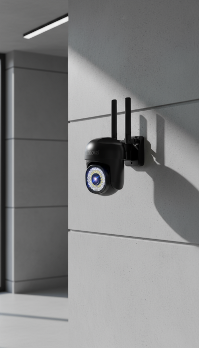 Cameră de Supraveghere Innova WIFI, 36 LED-uri, HD, Viziune Nocturnă cu Infraroșu și Protecție IP66 + Card Cadou