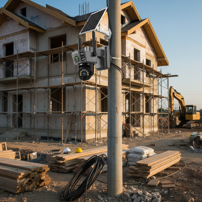 Black Friday - Camera Supraveghere Solara Dubla INNOVA WIFI , 6MP , Full HD, PTZ 360°, baterie 12000mAh, + 1 card 64gb Cadou , 3 ani garantie