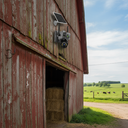 Black Friday - Camera Supraveghere Solara Dubla INNOVA WIFI , 6MP , Full HD, PTZ 360°, baterie 12000mAh, + 1 card 64gb Cadou , 3 ani garantie