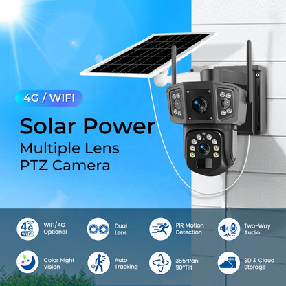 Camera Supraveghere Solara Dubla INNOVA 4G/WIFI , 6MP , Full HD, PTZ 360°, baterie 12000mAh, 3 ani garantie
