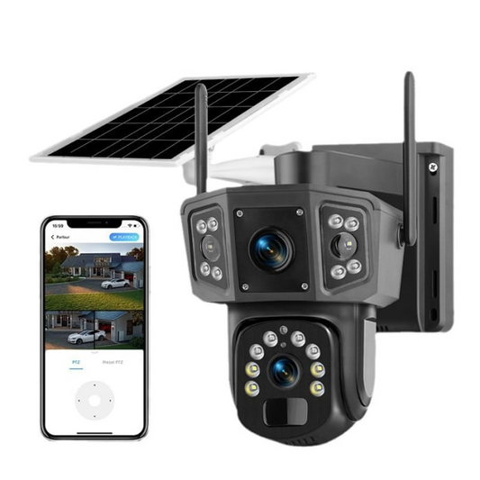Camera Supraveghere Solara Dubla INNOVA 4G/WIFI , 6MP , Full HD, PTZ 360°, baterie 12000mAh, 3 ani garantie