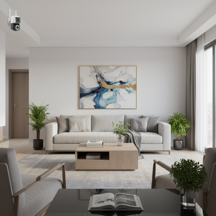 Black Friday - Set 2 x Cameră Video Duală INNOVA VISION SMART 6MP , 42 Led, Vedere 360°, Wifi +2 card 32gb Cadou