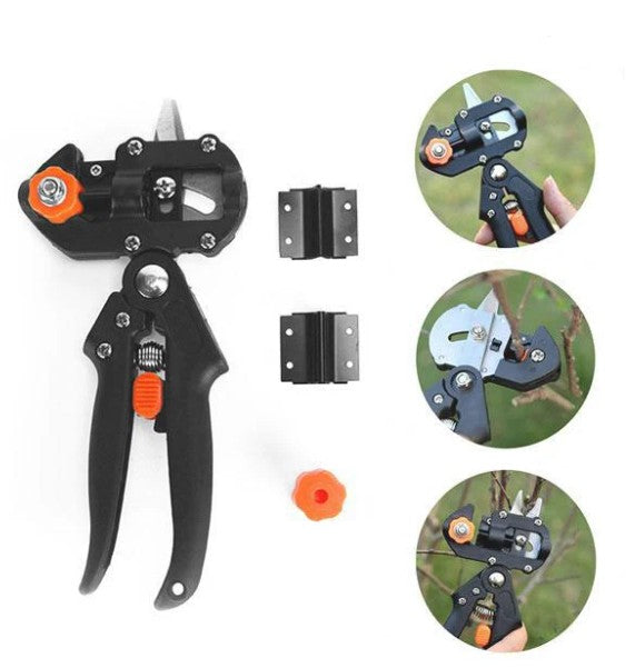 !! 2 X Cleste Profesional de Altoit cu 3 Cutite U V Omega + Furtun Extensibil 30 M + 3 x Banda Pentru Altoit Biodegradabila