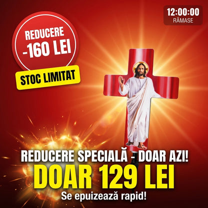 ✝️ Cruce Solara Decorativa LED – Lumina Calda pentru Comemorare si Liniste