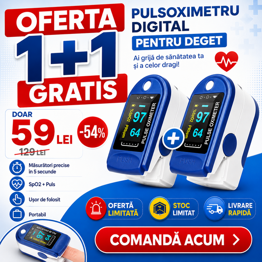 OFERTA 1+1 PULSOXIMETRU Digital pentru Deget