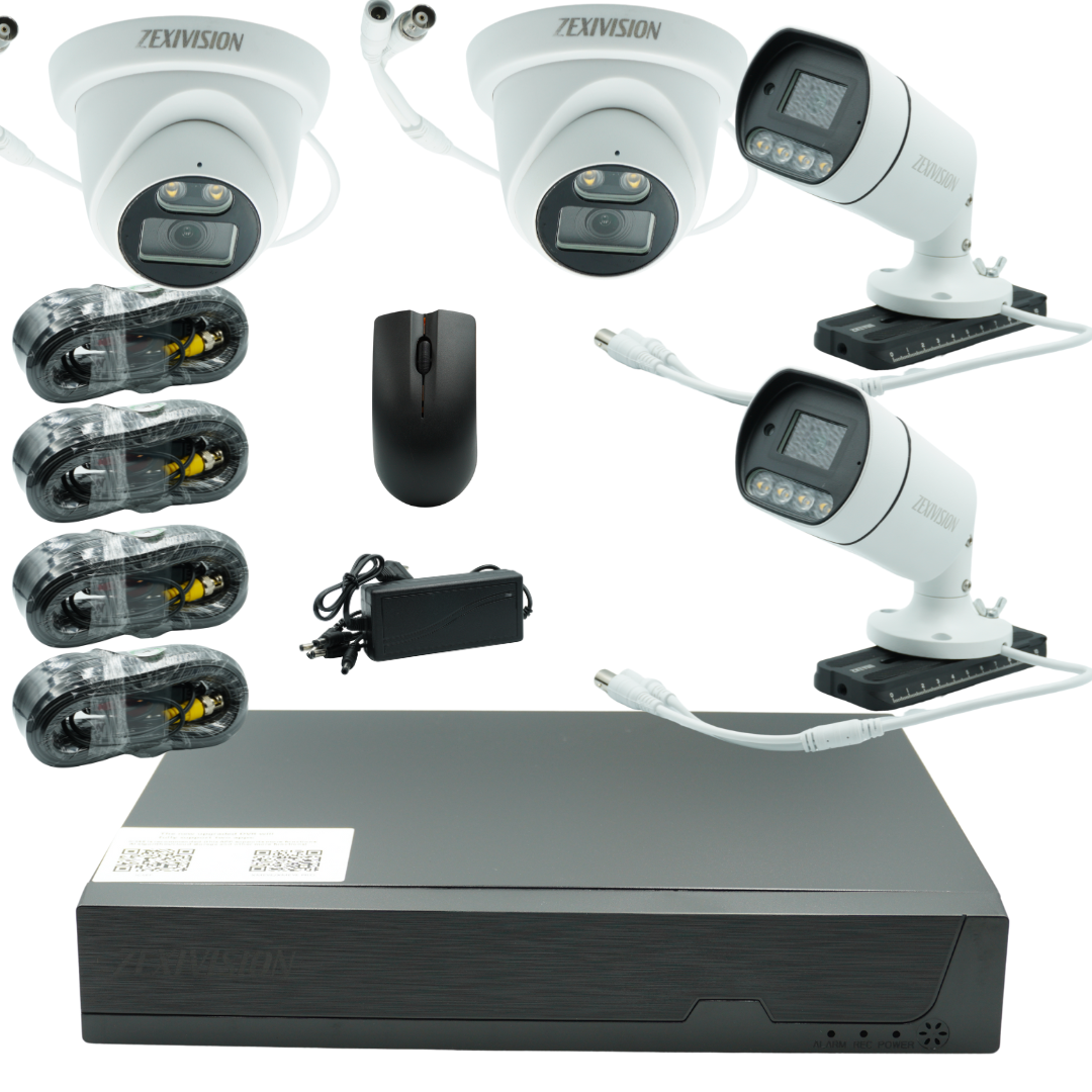 Kit Supraveghere Video Zexivision Turbo HD 5MP Full-Color 4K, Audio, HDMI, Alarmă Integrată, Vizualizare în Timp Real