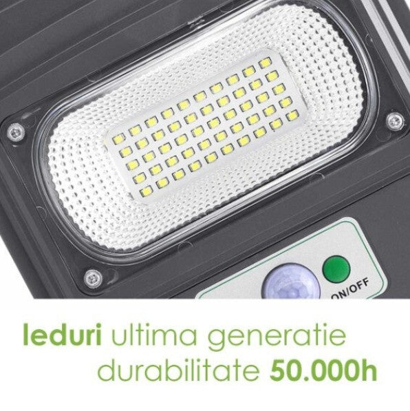 Lampa Solara 500W de Exterior 240 Led , IP66, senzor de lumina ,senzor miscare, Telecomanda