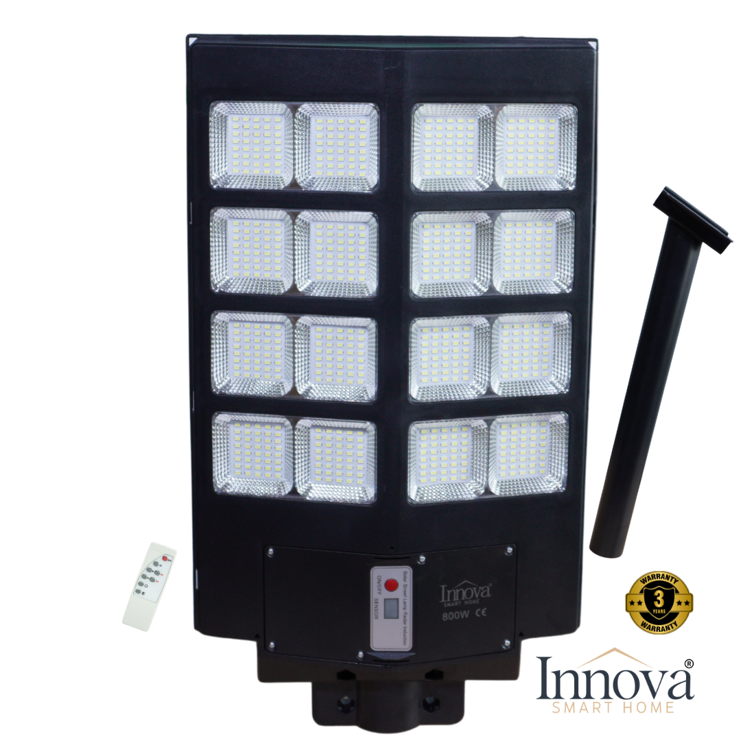 Lampa Solara Stradala Innova 800W cu Senzor si Telecomanda IP66