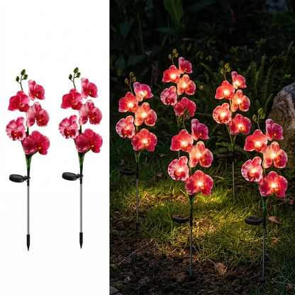 Set 4 x Lampi Solare Orhidee cu LED – Decor Romantic pentru Gradina, Tarus si Panou Solar