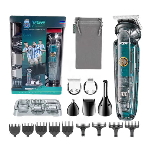 Mașină de Tuns Transparentă cu 6 Capete