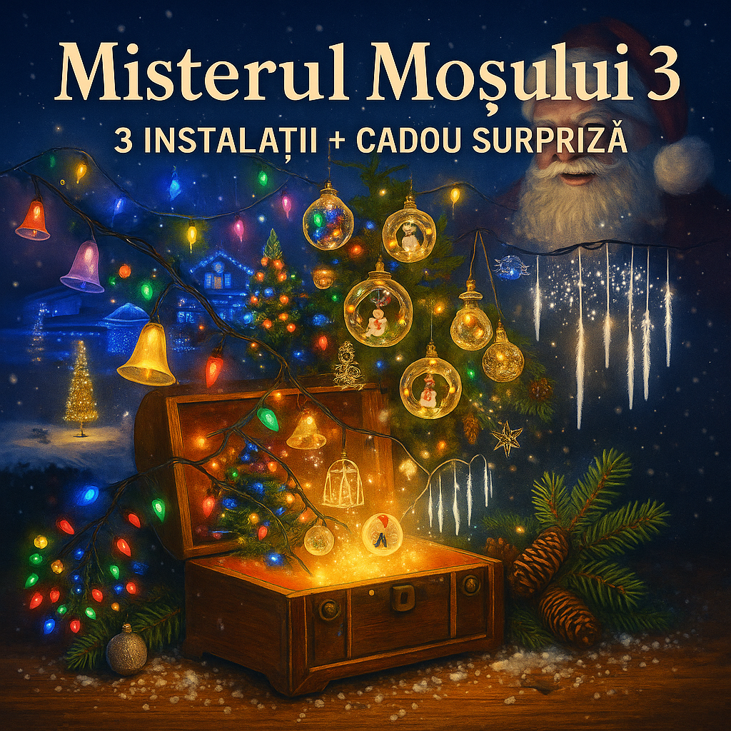 Black Friday - Pachet Misterul Mosului 3 Instalații Luminoase alese Special de Moș Crăciun pentru Tine + Cadou Surpriza