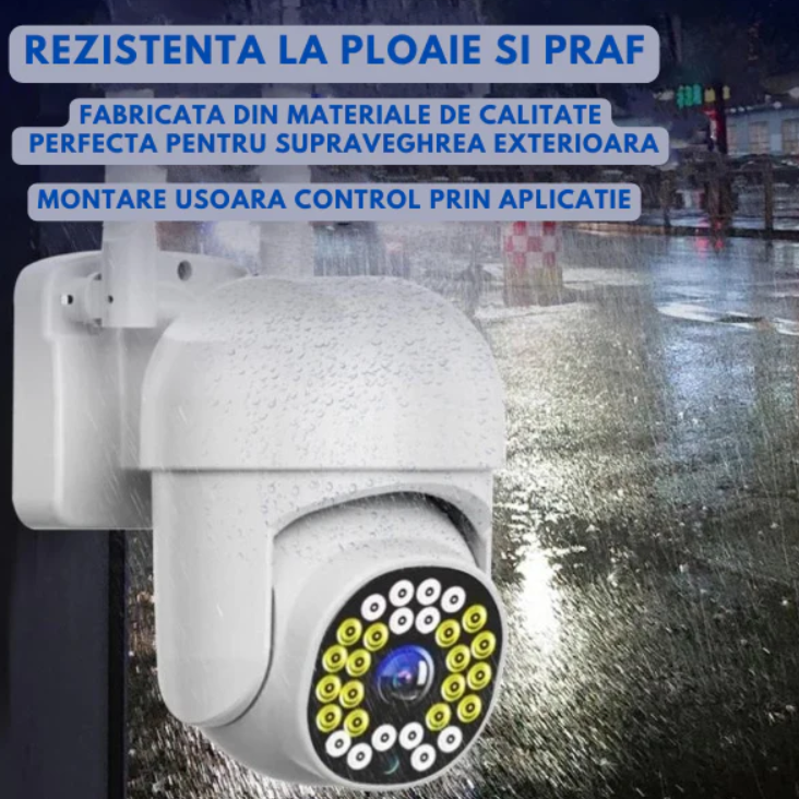 Pachet 2 x Cameră de Supraveghere Smart WIFI, 36 LED-uri, HD, IP66 + 2 Carduri Incluse+CADOU SURPRIZA