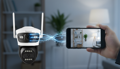 Black Friday - Pachet 2 x Camera Supraveghere Duală INNOVA X-TRAK, 6MP, WiFi/Lan , live pe telefon + 2 Carduri Cadou