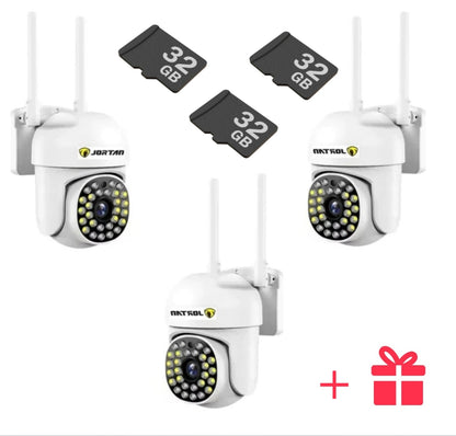 Pachet 3 x Cameră de Supraveghere Jortan WiFi HD cu Viziune Infraroșu și Protecție Avansată IP66