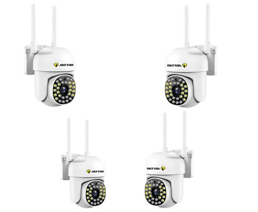 Pachet 4 x Cameră de Supraveghere Jortan WiFi HD cu Viziune Infraroșu și Protecție Avansată IP66