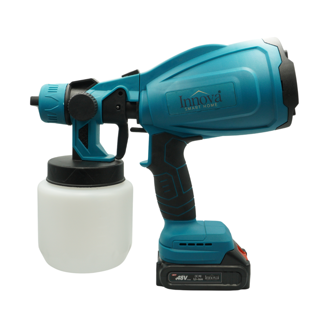 Black Friday -Pistol de Pulverizare Electric, Fără Fir, 800W, 48V, 2 Acumulatori Li-Ion, 800 ml, HVLP, Pulverizare Fină, Innova (Copy)