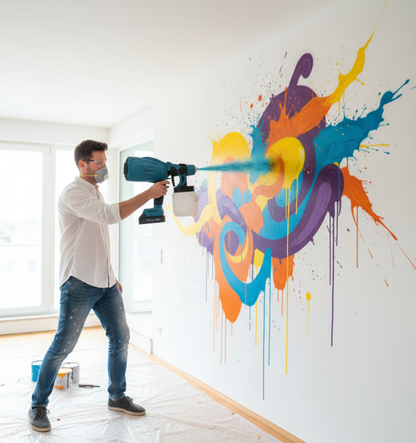 Black Friday -Pistol de Pulverizare Electric, Fără Fir, 800W, 48V, 2 Acumulatori Li-Ion, 800 ml, HVLP, Pulverizare Fină, Innova (Copy)