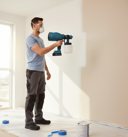 Black Friday -Pistol de Pulverizare Electric, Fără Fir, 800W, 48V, 2 Acumulatori Li-Ion, 800 ml, HVLP, Pulverizare Fină, Innova (Copy)