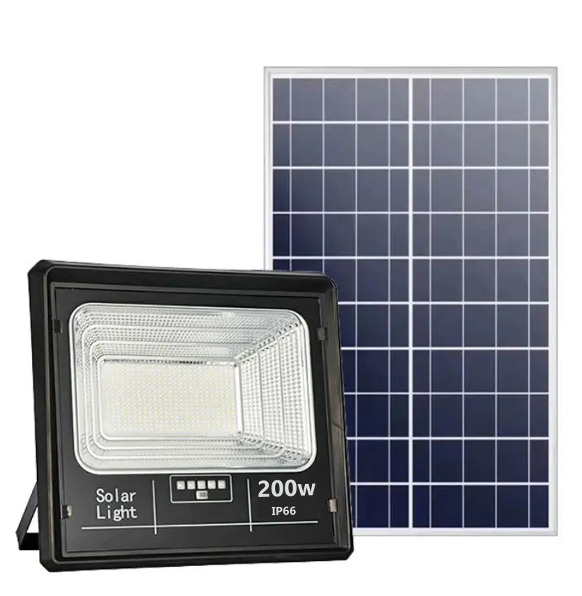 Proiector LED Jortan cu panou solar 200w si telecomanda 