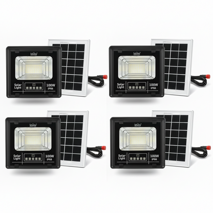 Set 4 x Proiector Solar Innova 100W , IP66 , Indicator Batarie , Telecomanda , 6500k , 3 Ani Garantie