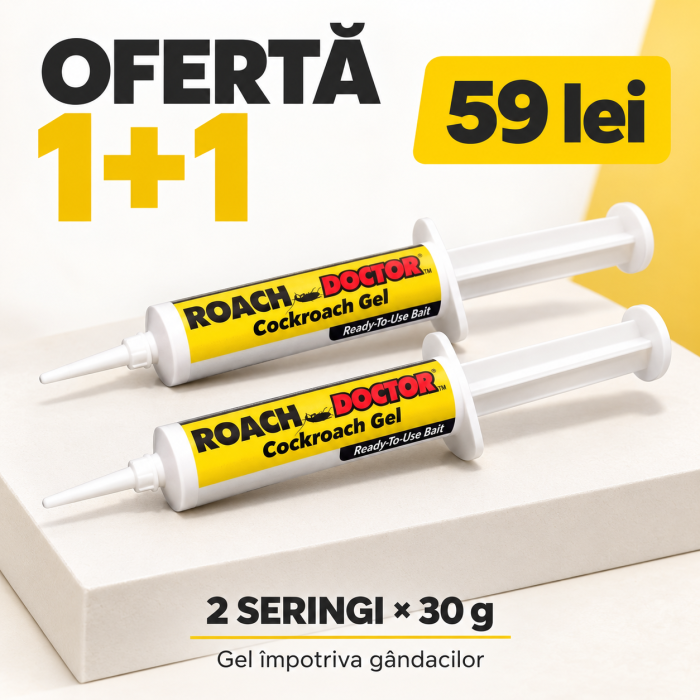 Set 1+1 GRATIS: Seringă cu Gel Insecticid Anti-Gândaci