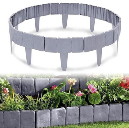 Set 10 x Gard Decorativ cu Aspect de Piatra Pentru Gazon sau Flori