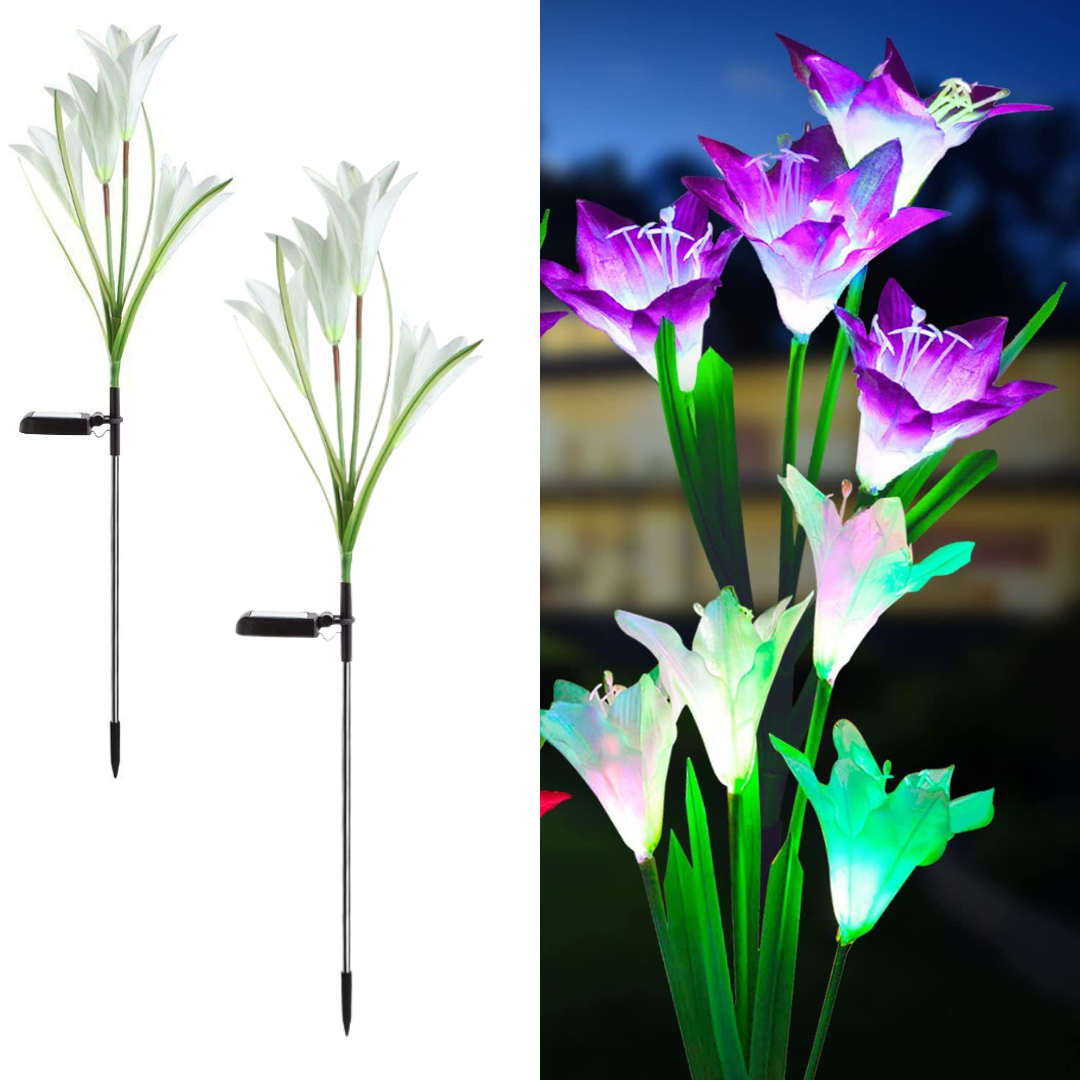 Set 2 lampi solare crini70cm IP66 LED cu senzor lumina