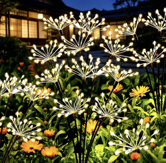 Set 2 Lampi Solare Decorative de Gradina Tip Papadie, 72 cm, 6 Ramuri Flexibile, 60 LED , Lumina Alb Cald