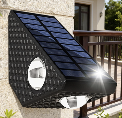 Set 2 Lampi Solare Decorative de Perete , Lumina in 3 Directii , Mullticolor , Alb rece , Alb Cald