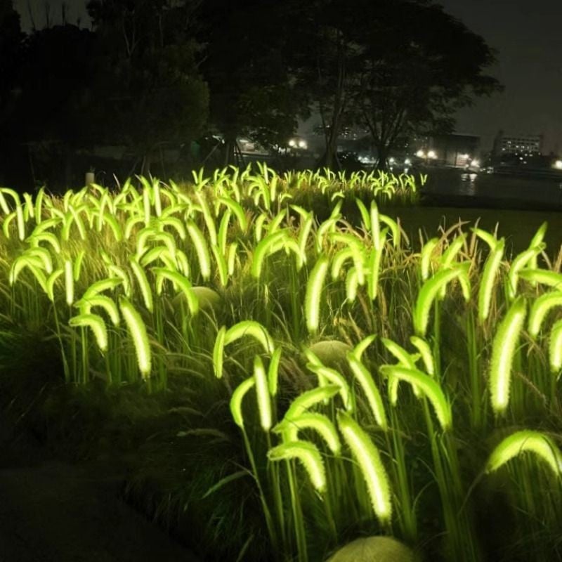 Set 2 Lampi Solare Decorative tip Iarba Ornamentala Verde M374-23, 80cm, lumina calda, IP66