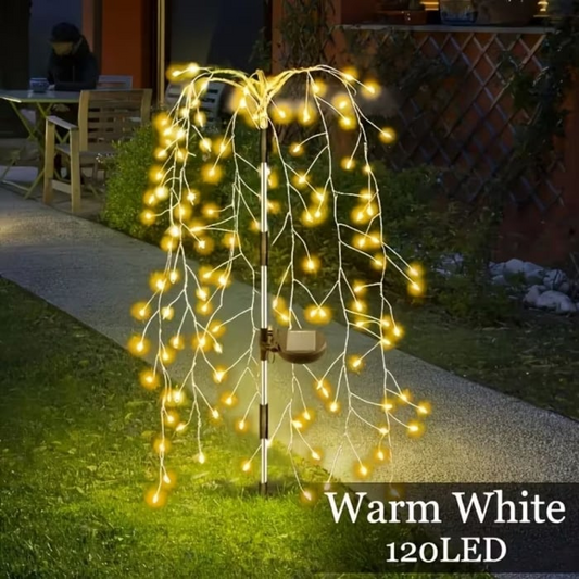 Set 2 Lampi Solare Decorative tip Salcie pentru Curte si Gradina, 120 LED-uri, Lumina Calda/Rece/Multicolor