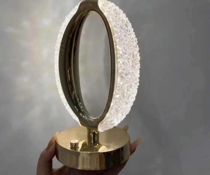 Set 2 x Lampa Diamond Crystal OVAL LED – Eleganță rafinată cu 3 temperaturi de culoare Alb Rece, Alb Cald, Neutru și Accente Aurii