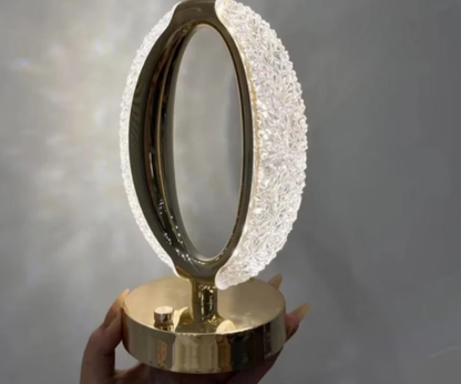Set 2 x Lampa Diamond Crystal OVAL LED – Eleganță rafinată cu 3 temperaturi de culoare Alb Rece, Alb Cald, Neutru și Accente Aurii