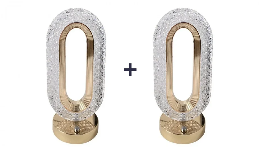 1+1 GRATIS! Lampa Diamond LED cu 3 temperaturi de culoare, alb rece, alb cald, neutru, culoare auriu