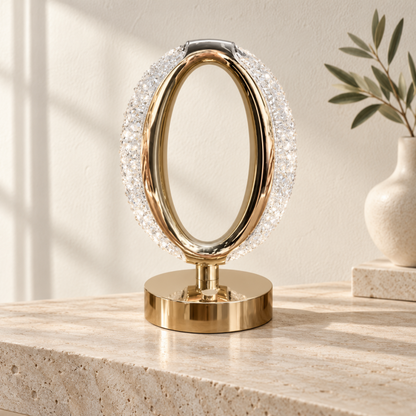 Set 2 x Lampa Diamond Crystal OVAL LED – Eleganță rafinată cu 3 temperaturi de culoare Alb Rece, Alb Cald, Neutru și Accente Aurii