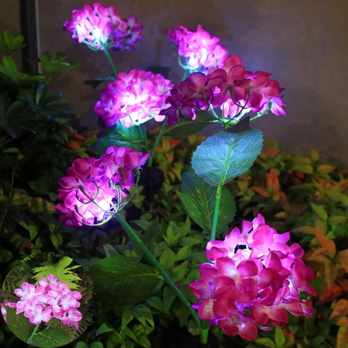 Set 2x Lampa solara hortensie albastra 70cm | Gradina LED IP66