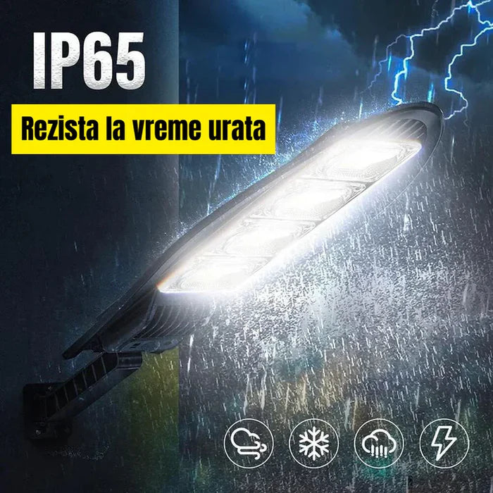 Set 2x Lampa Solara Stradala SKY 200W,  Senzor de miscare, Senzor de lumina cu Telecomanda + Cadou Surpriza