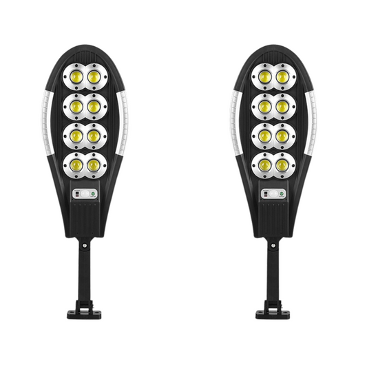 Set 2x Lampa Solara Stradala Jortan DualLED 400W 156 COB, Acumulatori 3600 mAh, Telecomanda, Panou Solar integrat