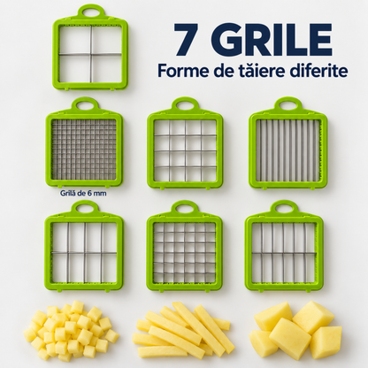 Tocător multifuncțional TAKUMI HOME by Innova, 25 piese, pentru legume și fructe – cubulețe pentru salata de boeuf, feliere și răzuire